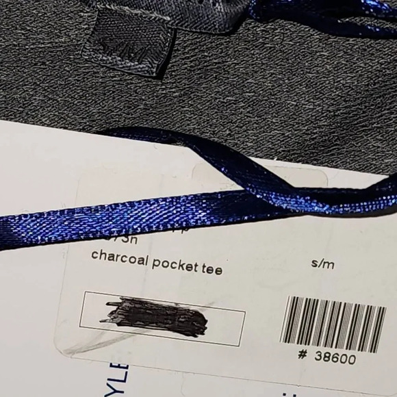 NWT Tempo Paris Womens Charcoal Pocket Tee Small Medium - Picture 4 of 5